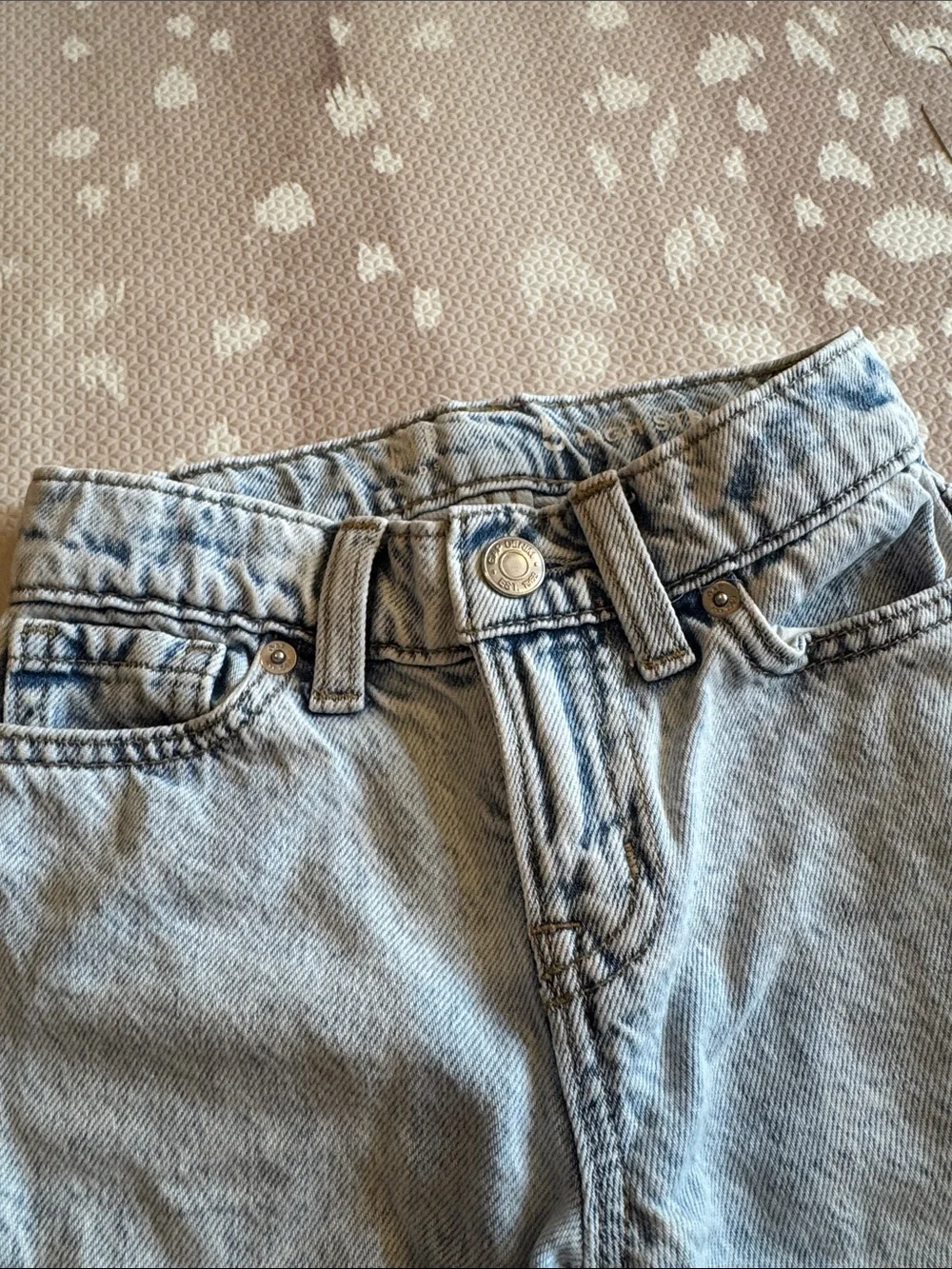 Gap Kids High Stride Ankle Wide Leg Jeans Girls Size 5 Light Wash Denim